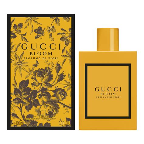 gucci bloom yellow bottle.